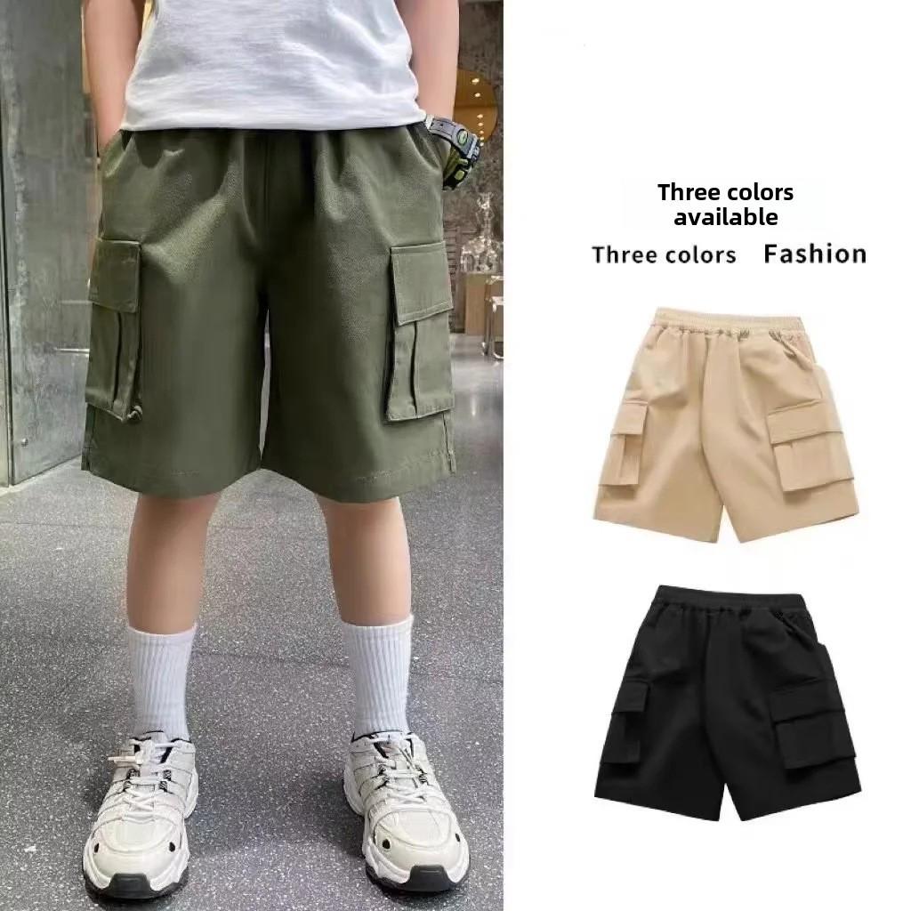 Boys' Summer Street Shorts 2023: Medium & Large Children's Sports Overalls