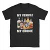 Мужские футболки My Vehicle My Choice Alcohol Смешные для любителей вина и пива Алкоголь За рулем Хлопок Винтажные Короткий рукав Круглый вырез Футболка