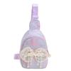Charming Children's Handbag With Pearl Accents And Bowknot Geometric Patterns