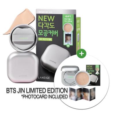 В комплекте с фотокарточкой JIN из лимитированной серии Neo Cushion Matte 21C Cool Beige Сменный блок Корейский кушон-тональное средство