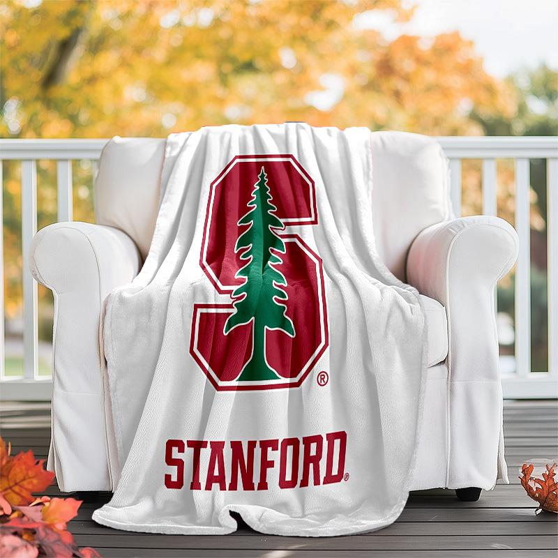 Stanford Cardinal logo printed throw blanket—lightweight,soft,warm;versatile blanket for all seasons—perfect as &air-conditioning throw,nap blanket