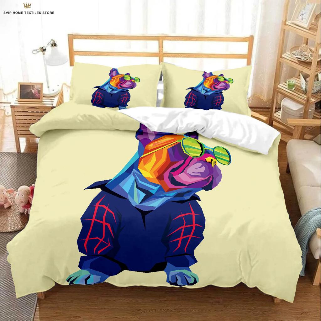 Cute Dog Shar Pei Dog 3d Printing Quilt Cover Children's Room Bedding Set Quilt Cover Pillowcase 3 Pieces Home Textile