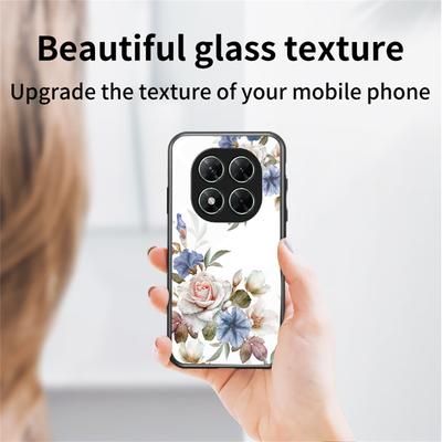 Для Xiaomi Poco X7 5G/Redmi Note 14 Pro 5G чехол с цветочным узором TPU + защитное стекло для телефона