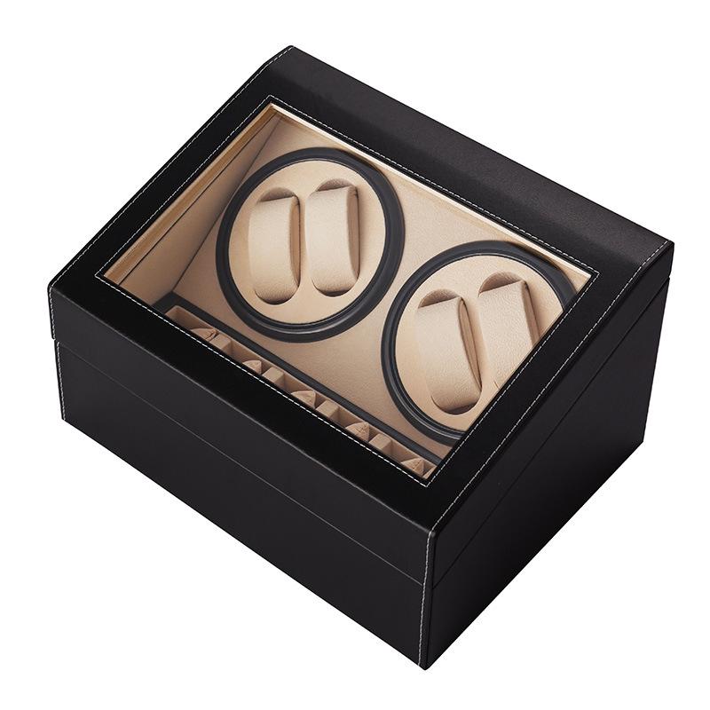 Dual-Head PU Leather Automatic Watch Winder Box