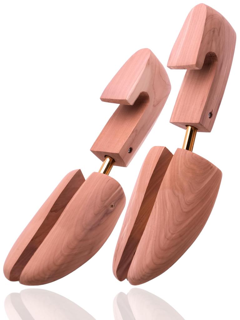 Clean and Natural Solid Wood Red Cedar Shoe Keeper Wooden Shoe Tree Deformation X Absorbs Moisture X Odor and Mildew Resistant X 3 Sizes To Choose