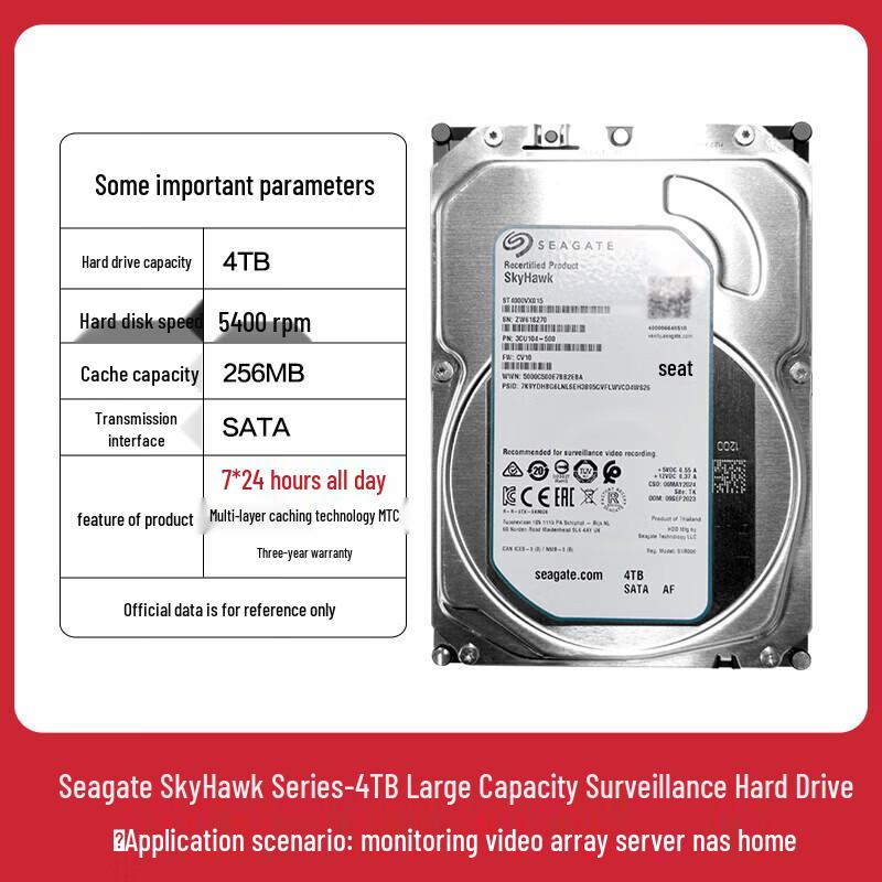 Seagate 4TB SkyHawk Surveillance Hard Drive
