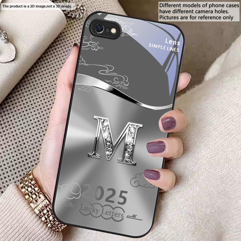 Градиентный желтый letter M Для iPhone 17 Air 16 E 15 14 13 Plus 12 mini 17 Pro Max 11Pro XR Xs X 7 8 11 Закаленное Стекло Чехол для Телефона