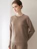 Women's Pure Cashmere Round Neck Sweater - Slimming Soft Knitwear for Autumn/Winter