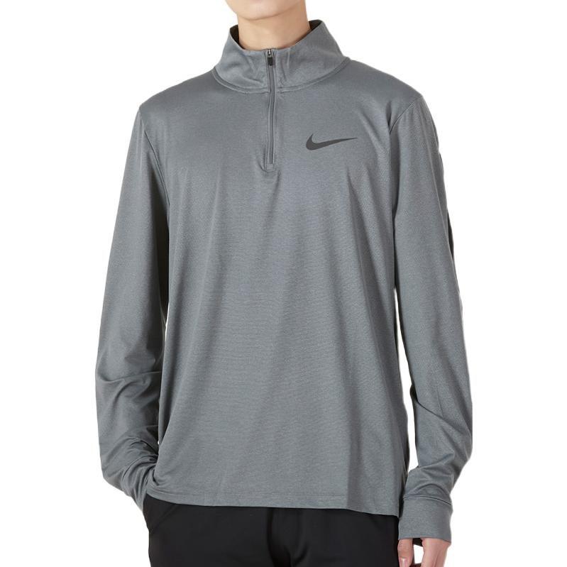 Nike T Shirts Men's Gray Stand Collar Moderate Straight Fit DM5504-070