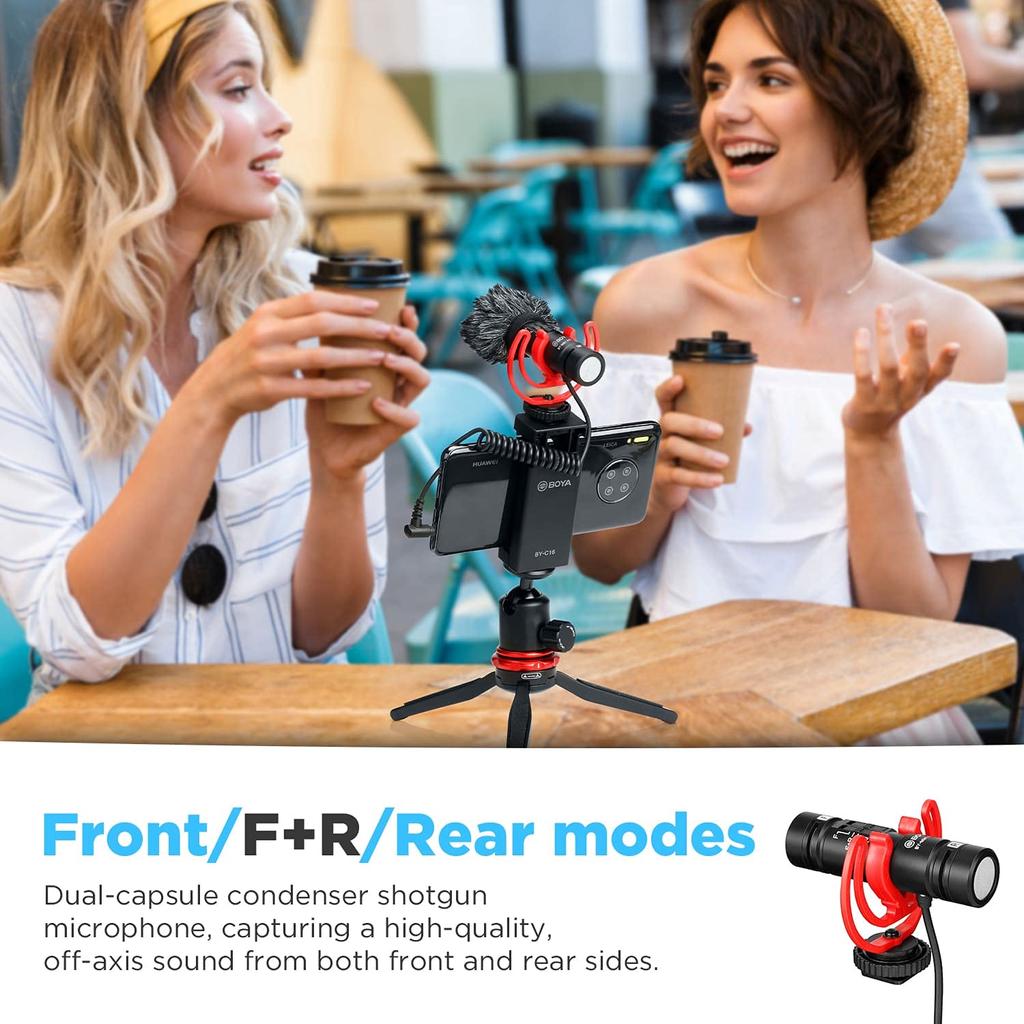 BOYA Pro Video Microphone iPhone External Microphone Sound Collection Microphone Camera Microphone Web Conference Windscreen Smartphone External