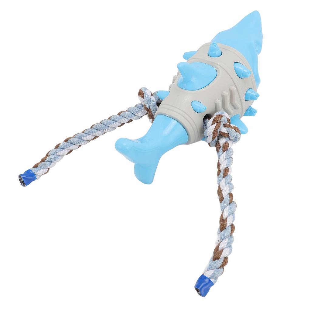 Dog Chew Food Dispensing Toy Tooth Cleaning Shark Shaped Stress Relief Chew Teething Toy for Puppy P