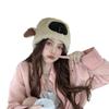 Lady Winter Hat Cartoon Lamb Head Shape Thick Fleece Ear Dome Heat Retention Outdoor Photo Prop Daily Cap