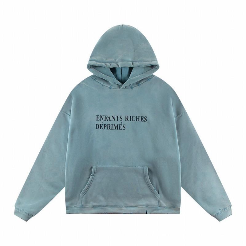 Mens Oversized Distressed Washed Hoodie With Letter Print Loose Fit Cotton Sweatshirt Fall