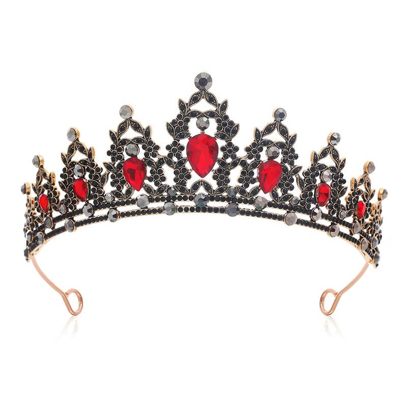 Благородный черный драгоценный камень сверкающий бриллиант свадебная тиара, сплав корона свадебная тиара, аксессуары для волос, банкет вечеринка, диск для волос тиара