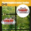 Window Hummingbird Feeder Plastic Birds Feeding Tray with 4 Feeding Ports Strong Suction Cup Hummingbird Feeder for Outdoors