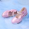 Girls' Soft-Soled Leather Shoes New Spring and Autumn Princess Dress Children's White Performance High Heels Little Girls' Single Shoes for