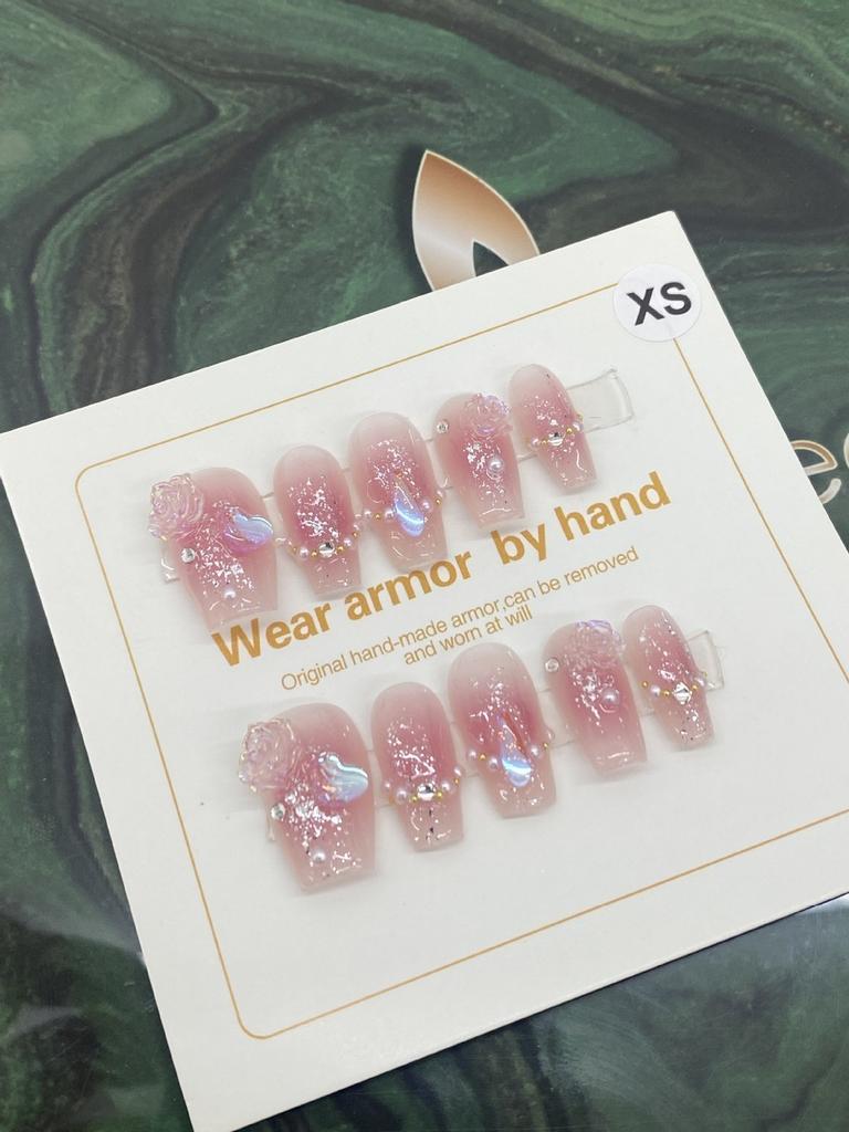 Pure White Aurora Camellia Blush Ice Pearl High-end Sense Nail Art