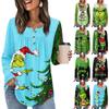 Women's Long Sleeve Tunic Loose Tops Casual Oversized Tops Pleated Tunic Button Down Casual Women's Print Tops