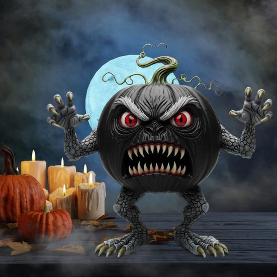 Тыква Злая Фигурка Жуткая Полимерная Хэллоуин Настольное Украшение для Дома Офиса Декора Стола Принадлежности для Хэллоуин Вечеринки