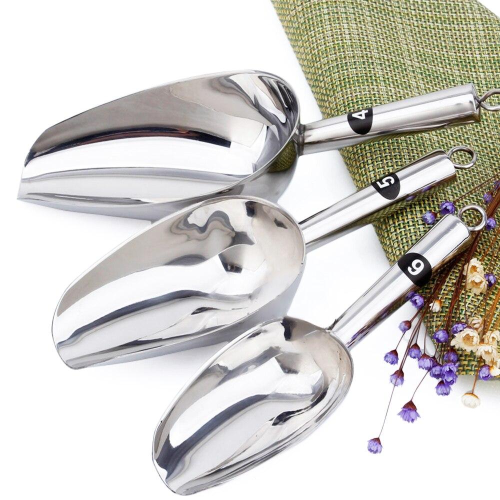 1 шт., совок для льда из нержавеющей стали, вечерние, бар, шведский стол, кухонный сахар, мука, лопата, сухая пищевая мука, контейнер для конфет, совок, кухонный гаджет