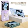 Transparent Plating Ultra-thin Phone Case For Samsung Galaxy Z Flip 5 5G With Metal Ring Camera Protection Cover Coque Fundas