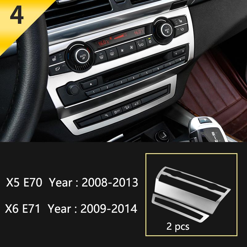 Для BMW X5 X6 E70 E71 2008 2009 2010 2011 2012 2013 Автомобильная консоль Рулевое колесо Кнопки Накладка Декоративная наклейка на интерьер Аксессуары