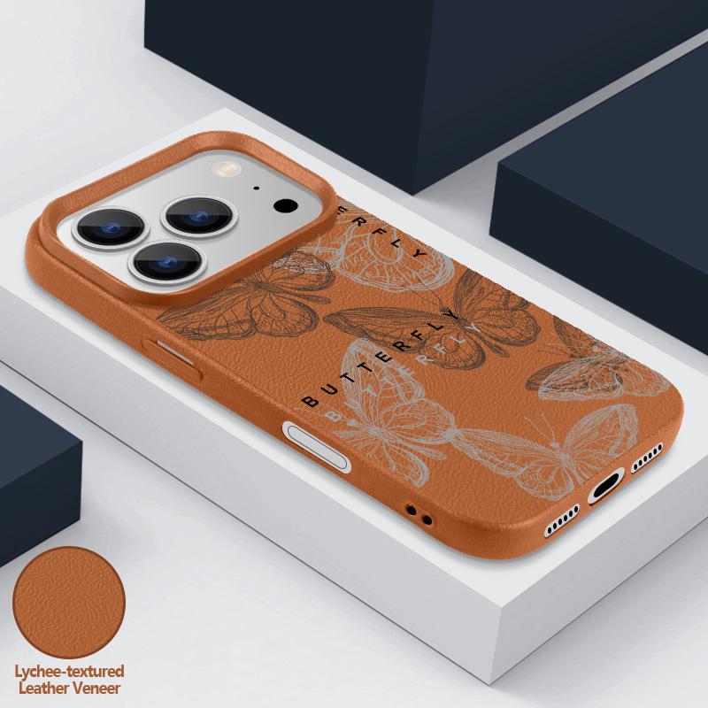 Чехол для iPhone 18 Pro Max Цветной Бабочка Текстура Кожи Силиконовая Крышка Для iPhone 17 16 15 14 13 Pro Max 16E 17E