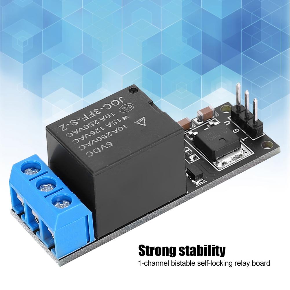 1-канальный бистабильный самоблокирующийся триггерный модуль, кнопка MCU, реле низкого уровня, 12 В