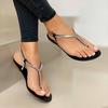 Slippers Beach Sandals Flat Fashion Rhinestone Toe Separator Sandals