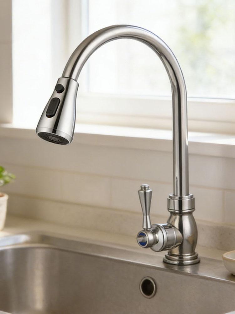 Universal Pull Out Faucet Non-Slip Basin Sprayer Nozzle Water Saving Aerator Faucet Extender Kitchen Spare Replacement Tap