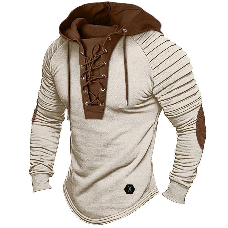 Men S Solid Color Hooded Long Sleeve T Shirt Streetwear Basic Style