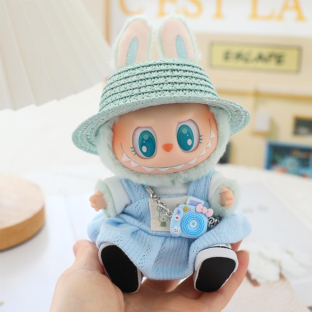 For 17cm Labubu Doll Clothes Fashion Dress Overalls Doll Clothes Color Match Hoodies Dolls Accessories Cute Decoration Little Clothes