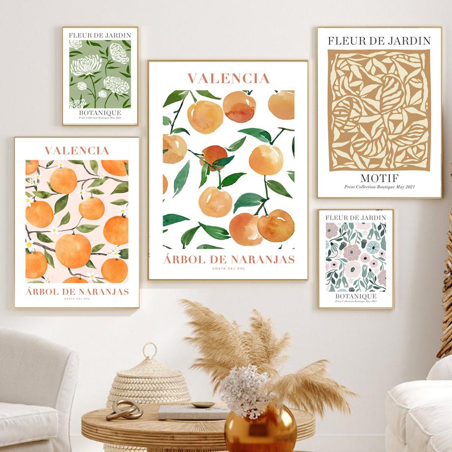 Цветочный фруктовый рынок, абстрактный скандинавский винтажный постер, современные настенные художественные принты, картины на холсте, украшения, фотографии для гостиной