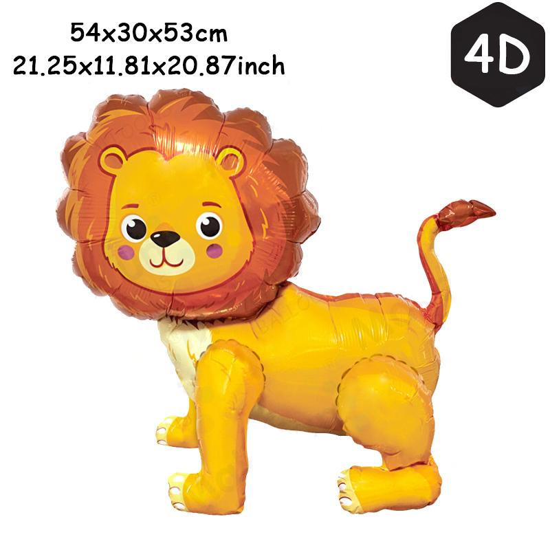 1 шт., товары для вечеринки в честь дня рождения в джунглях, 4D-шары, фольгированные шары в виде животных в стиле сафари, гигантские шары в виде льва, украшения для вечеринки в стиле животных