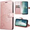 Protective Case - BOOLING - for Samsung Galaxy A15 - Pink - Butterfly Pattern - PU Leather with Card Holder