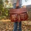 18 Inch Leather Messenger Bag for Laptop Briefcase Best Computer Satchel Distressed Bag,Handmade Bag for Men, Leather Bag, Leather Satchels