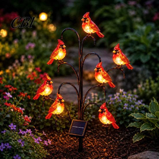 Outdoor Decorative Path Lights Solar Pathway Light, Bird-shaped Stump Garden Stake with Warm Terrace And Balcony Accents LED Lights, Waterproof