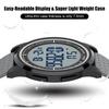 GOLDEN HOUR Slim Digital Sports Watch with Rubber Strap
