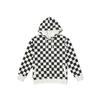 Checkerboard Hooded Pullover Sweatshirt Women Sweatshirt Black White VN000BYUC61