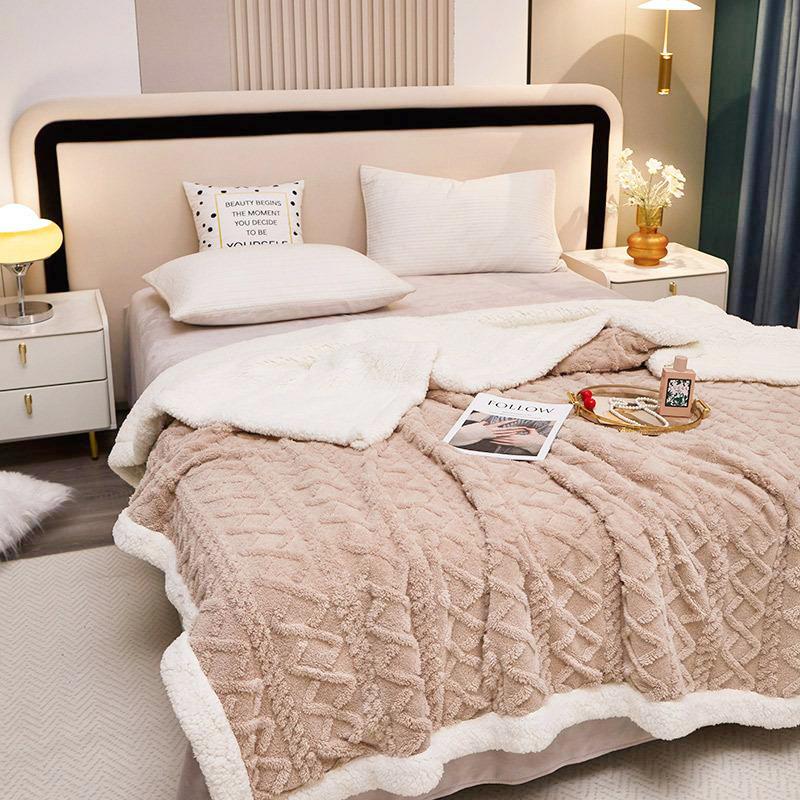 Толстое зимнее одеяло, мягкие теплые шерстяные одеяла для кроватей, плед, кашемировое термоодеяло с бараниной, покрывало