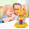 Kids Cartoon Giraffe Press Toy Rotating Jumping Ball Press Tiger Toy Toddlers Boys Girls Interactive Educational Animal Spinner Toy
