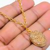 Pyrite Druzy Gemstone Handmade 925 Sterling Silver Jewelry Necklace 20" GK-5018