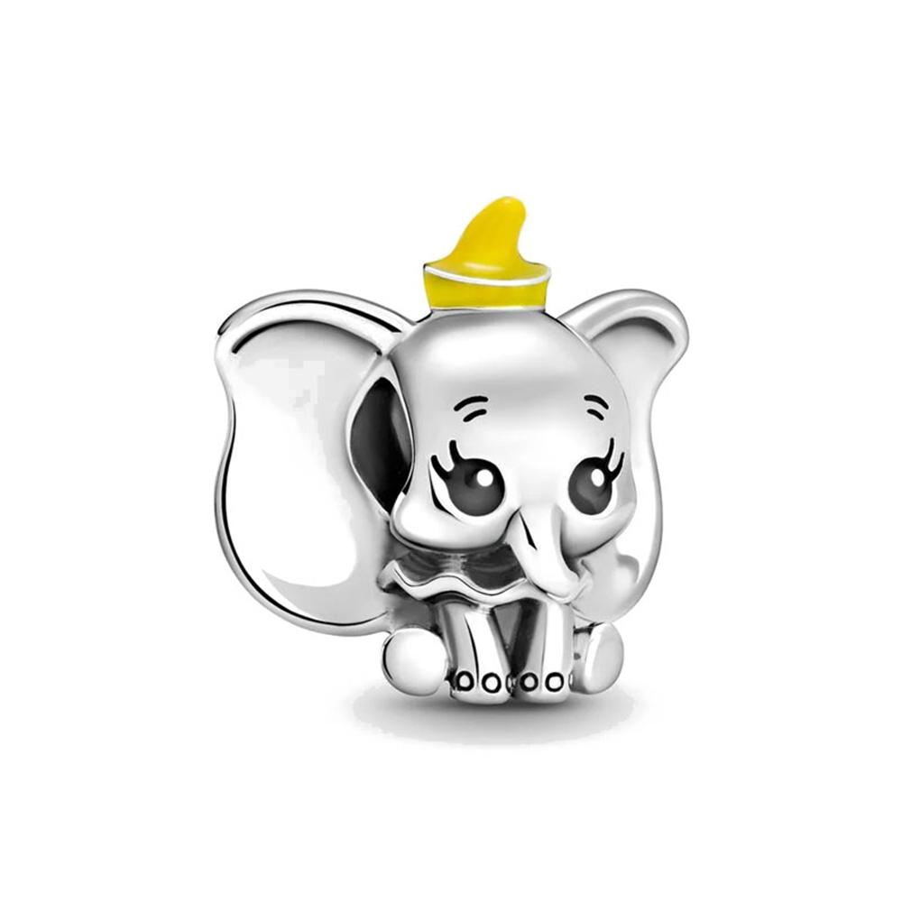 925 Silver Dumbo Mickey Mouse Charm Bead DIY Fine Jewelry Bracelet Pendant