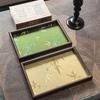 Chinese Style Bamboo Leaf Serving Tray Wooden Rectangular Storage Tray  Desktop