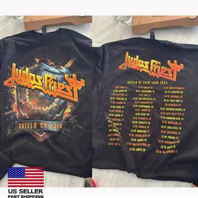 Горячая распродажа Мерч футболка Judas Priest Shield of Pain Tour 2025 Все размеры