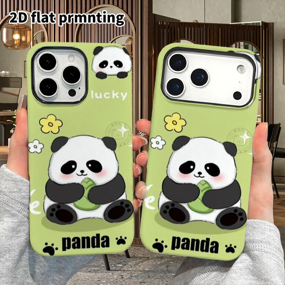 Чехол для телефона: 2D плоский дизайн, подходящий для iPhone 18 17 16 15 14 13 Pro, защитный чехол-пленка, парный стиль, панда цвета маття, Рождество и Хэллоуин г