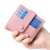 Настоящая кожа Маленький кошелек Блокировка RFID Коровья кожа Держатель для нескольких карт Застежка-кнопка Двустворчатый кошелек
