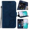 Navy Blue Cute Cartoon Little Tiger Pattern Wallet PU Leather Case with For iPhone Samsung Umidigi Infinix  TECNO...Suitable for Over 900 Phone Models