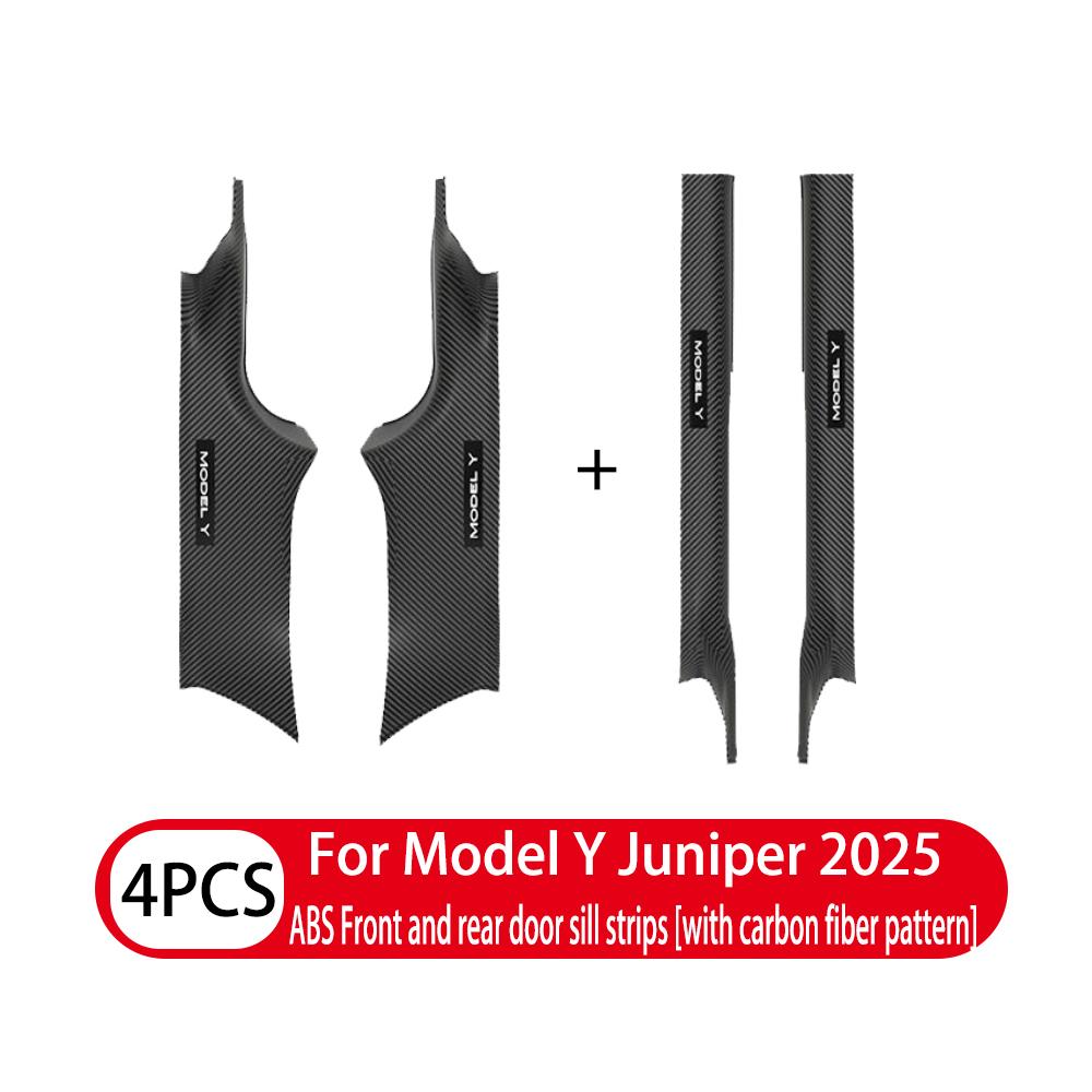 2 4 8 шт. Для Tesla Model3/Y Highland 24-25 ABS Защита порога передней/задней двери Накладка на порог Защитная панель от ударов Водонепроницаемая накладка