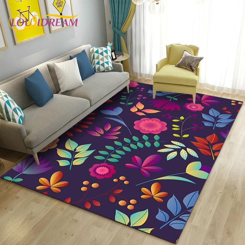 3D коврик в виде гриба, цветка, растения, листа, ковер для гостиной, спальни, дивана, коврик для украшения, кухонный нескользящий напольный коврик